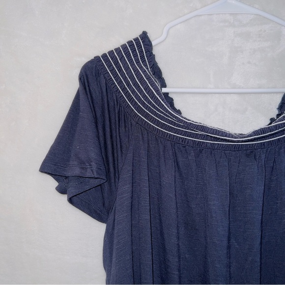 Lane Bryant NWT Blue Off The Shoulder Swing Tee size 18/20 - Picture 2 of 5